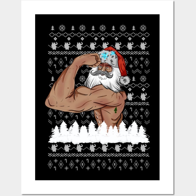 Merry Liftmas Christmas Xmas Fitmas Fitness Santa Holiday 2 Wall Art by SloanCainm9cmi